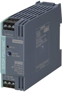 Zasilacz na szynę DIN Siemens SITOP PSU100C 24 V/1,3 A 6EP1331-5BA10 24 V/DC 1.3 A 30 W Ilość wyjść:1 x