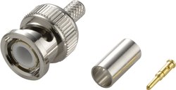 Złącze BNC TE Connectivity 1-1337426-0, proste, do zaciśnięcia, 50 Ohm