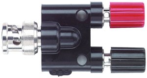 BNC (męski) do podwójnego gniazda słupka wiążącego z możliwością układania w stos Pomona Electronics1296,Wtyk laboratoryjny- 1 szt.