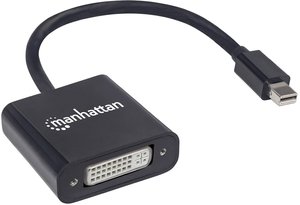 Przejściówka, adapter Mini DisplayPort Manhattan 322485 Passiver Mini-DisplayPort-Stecker auf DVI-I-Buchse Adapter 1080p@60Hz, [1x złącze męskie Mini DisplayPort - 1x złącze żeńskie DVI 29-pin]