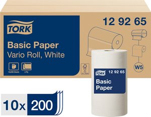 Standardowy ścierka do wycierania z papieru do systemu W5 o małych rolkach, 2-warstwowa Recznik papierowy TORK 129265 10 szt.