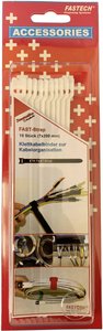 Opaska kablowa na rzepy do wiązania element z pętelkami i haczykami (D x S) 200 mm x 7 mm biały FASTECH® 801-010C 10 szt.