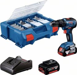 Bosch Professional GSB 18V-55  -Wkrętarka udarowa akumulatorowa  bezszczotkowy, zaw. 2 akumulatory, zaw. ładowarkę, zaw. walizkę, zaw. akcesoria