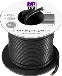 Kabel typu linka 2 x 0.75 mm², czarny 604848 10 m