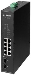 EDIMAX Industry 8-portowy niezarządzalny przełącznik POE GbE + 2 GbE SFP, 240W IP30, -20~70°C, nadmiarowość zasilania EDIMAX IGS-1210P Switch przemysłowy Ethernet