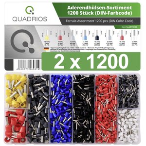 Zestaw końcówek rurkowych Quadrios 22C470 22C470, Izolowane częściowo, 2400 szt.