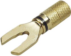 TRU COMPONENTS 1577788 Złącze widełkowe   6 mm² Ø otworu=6.1 mm Bez izolacji czarny 1 szt.