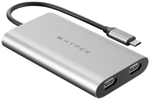 Przejściówka, adapter USB-C® HYPER HDM1-GL HDM1-GL, [1x USB-C - 2x HDMI]