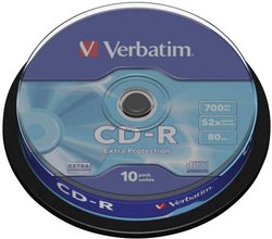 Verbatim CD-R 700MB 52x dodatkowa ochrona 10 wrzecion CD-R Verbatim 43437 10 szt.