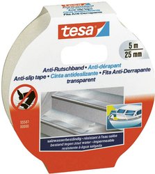 tesa® taśma antypoślizgowa do kąpieli i pod prysznic — wodoodporna taśma samoprzylepna zapobiegająca upadkom w wilgotnym otoczeniu Taśma antypoślizgowa tesa 55587-00000-11, (D x S) 5 m x 25 mm, 5 m, 1 szt.