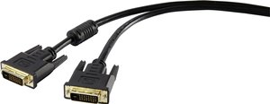 Kabel DVI Renkforce RF-4212195, z rdzeniem ferrytowym, pozłacane styki, 1.80 m