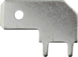 Wtyk płaski 3867B.68, pasuje do końcówek 6.3x0.8 mm, mosiąz ocynowany