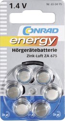 Ogniwo guzikowe Conrad energy  cynkowo-powietrzne 630 mAh 1.4 V 6 szt.