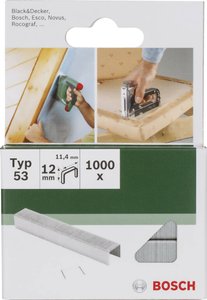 Zszywka typu 53 Bosch Accessories 2609255822, N/A, Wymiary (D x S) 12 mm x 11.4 mm, 1000 szt.