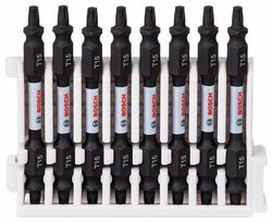 Zestaw bitów podwójnych Impact Control, 8 częściowy, T15-T15, 65 mm Bity dwustronne Bosch Accessories  2608522342 1 zest.