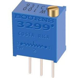 Potencjometr do strojenia cermetalu, 25 zwojów, 10 kΩ, 0,5 W, THT, górny, 3299W-1-103L Bourns 3299W-1-103LF  10 kΩ THT  1 szt.