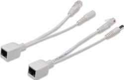 Zestaw kabli DIGITUS Professional Passive PoE, 1x kabel splitter PD, 1x kabel PSE iniektora, średnica złącza 5,5mm / 2,1mm Digitus DN-95001 Zestaw kabli PoE (rozdzielacz + injektor) 10 / 100 MBit/s Pasywny