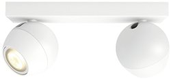 Reflektor sufitowy LED Philips Lighting Hue White Amb. Buckram Spot 2 flg. weiß 2x350lm inkl. Dimmschalter Hue 871951433906400 10 W