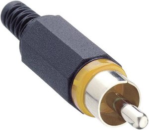 Wtyk cinch Lumberg XSTO 1, z odgietką, żółty