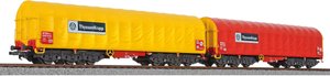 Wagon kontenerowy Liliput L230153 H0 2-częściowy zestaw Wózek do transportu zwojów „ThyssenKrupp”
