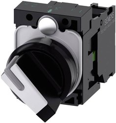 Przełącznik Siemens 3SU1100-2BF60-1BA0 pierścień przedni z tworzywa sztucznego czarny, biały 1 x 90 °  1 szt.