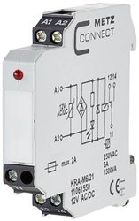 Moduł sprzęgający KRA-M6/21, 1 zestyk przełączny, 12 V AC/DC Moduł sprzęgający Metz Connect 11061550, 1 szt.