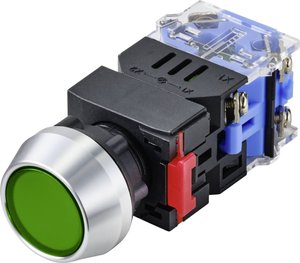 Przełącznik wciskany TRU COMPONENTS LAS0-L-11Z/G/12V TC-9428124, 22 mm, 250 V, 5 A, 1 szt.
