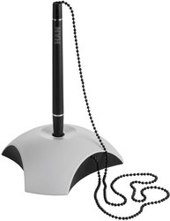 Stojak na długopis HAN jasnoszary/czarny DELTA z łańcuchem Stojak na długopis HAN DELTA 1751-31, 1 szt.