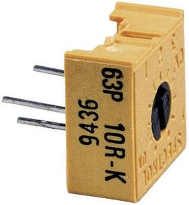 Trymer precyzyjny Vishay 63 P 100K, poziomy, 25 kOhm, 0,5 W, RM 2.54/5.08 mm, 10 %