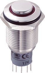 Przełącznik wciskany, wandaloodporny zatrzask TRU COMPONENTS LAS2GQH-11ZE/R/12V/S/P, 1 x wł/wł, 1 szt.