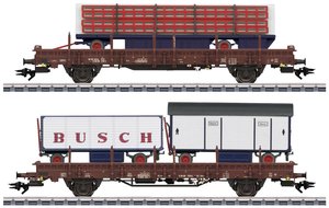 Wagon kontenerowy Märklin 45042 Wagony towarowe H0 DR Circus Busch zestaw 2 sztuk