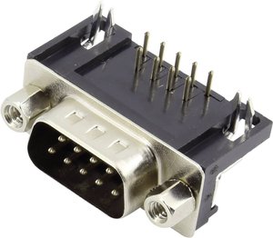 Listwa męska D-Sub TRU COMPONENTS TC-6648084, rzędy: 2, styki: 9, 90 °, 1 szt.