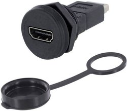 Adapter HDMI encitech 1310-1033-01, złocony, adapter do wbudowania, 1 szt.