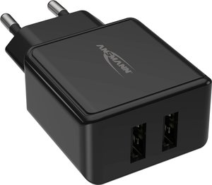 Ansmann HomeCharger HC212 Ładowarka USB 12 W gniazdo Maksymalne natężenie wyjściowe 2400 mA Ilość wyjść: 2 x złącze żeńskie USB-A 2.0