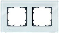 DELTA miro rama podwójny prawdziwy materiał szkło kryształowe zielone bez logo Siemens wym. Siemens Osprzęt elektroinstalacyjny 2 x Ramka  Delta przeźroczysty 5TG12020