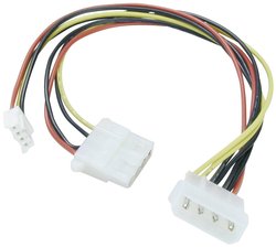 Adapter Y LINDY 33127 [1x złącze męskie IDE 4-pin - 1x złącze żeńskie IDE 4-pin] 0.25 m