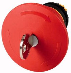 Zatrzymanie AWARYJNE/wyłącznik, d = 60 mm, odblokowanie pod klucz, zamknięcie MS1, bez podświetlenia Przycisk grzybkowy zatrzymania awaryjnego Eaton M22-PVS60P-MS1 121469, 1 szt.