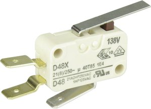 Mikroprzełącznik D489-V3LD 250 V/AC 21 A 1 x wł/(wł) ZF  chwilowy 1 szt.