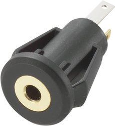 Złącze męskie jack 2,5 mm TRU COMPONENTS 716853, niklowany, złącze żeńskie do wbudowania pionowego, 1 szt.