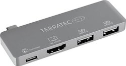 TERRATEC CONNECT C4Aluminiowy adapter USB typu C z portami USB-C PD, HDMI i 2 portami USB 3.0 Stacja dokująca USB-C® Terratec Stacja dokująca USB-C® CONNECT C4