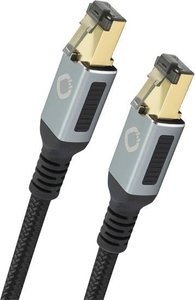 Kabel sieciowy do transmisji strumieniowej Stream Primus Cat 8.1 RJ45 0,50 m Kabel LAN Oehlbach D1C13351, 1 szt., RJ45, CAT 8.1, 0.50 m, czarny, złoty