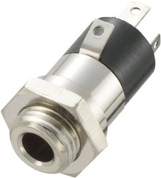 Złącze męskie jack 3,5 mm TRU COMPONENTS 718612, niklowany, złącze żeńskie do wbudowania pionowego, 1 szt.