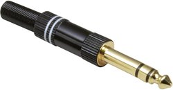 Złącze męskie jack 6,35 mm TRU COMPONENTS TC-2502111, złocony, złącze męskie proste, 1 szt.