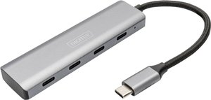 Hub USB 3.1 Gen 1 Digitus DA-70246 4 porty aluminiowa obudowa ciemnoszary