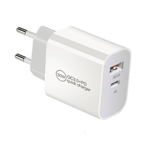 IWH  Ładowarka USB 30 W gniazdo, dom  Ilość wyjść: 2 x USB 3.0, złącze żeńskie USB-C (Power Delivery)