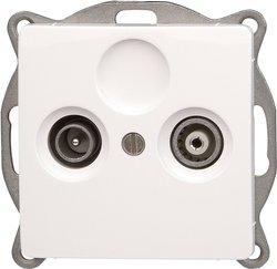 Gniazdo TV, Radio Płytka przycisku Kopp Paris 921302089, biały