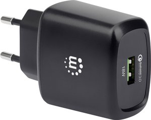 Manhattan 102384 Ładowarka USB 18 W gniazdo Maksymalne natężenie wyjściowe 3 A Ilość wyjść: 1 x złącze żeńskie USB-A 3.2 Gen 1 (USB 3.0) Qualcomm Quick Charge 3.0