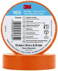 Taśma izolacyjna 3M Temflex™ 165 165OR1E Temflex™ 165 (D x S) 10 m x 15 mm 10 m 1 szt.