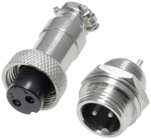 Złącze męskie okrągłe 453541, styki:2, 250 V/AC, 4 A, 1 zest.