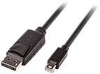 Przejściówka Mini DisplayPort, DisplayPort LINDY LINDY Mini DP zu DP Kabel, schwarz 3m 41647, certyfikat UL, podwójne ekranowanie, okrągły, 3.00 m